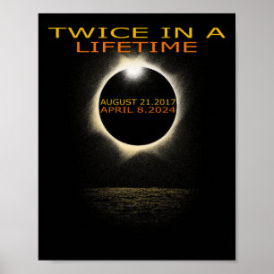 Zonsverduistering 2024 twee keer in levenslange Zo Poster