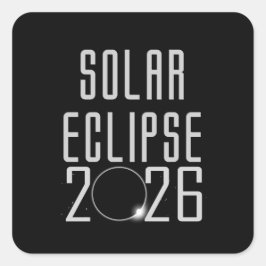 Zonsverduistering 2026 Button Vierkante Sticker