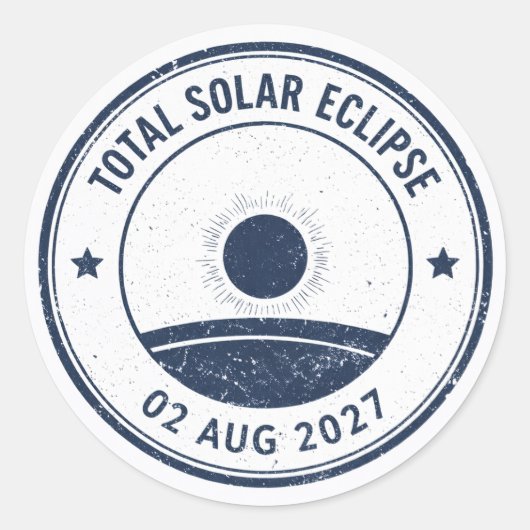Zonsverduistering 2 augustus 2027 ronde sticker (Voorkant)