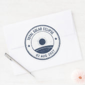 Zonsverduistering 2 augustus 2027 ronde sticker (Envelop)