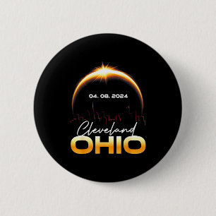 Zonsverduistering Cleveland Ohio Totale Illustrati Ronde Button 5,7 Cm