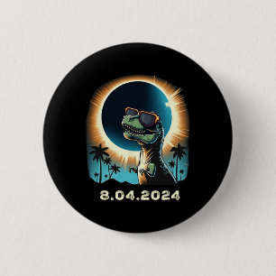 Zonsverduistering Dino met Zonsverduistering Gles Ronde Button 5,7 Cm