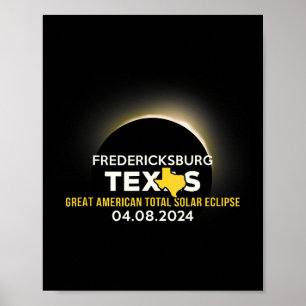 Zonsverduistering in Fredericksburg 2024 Totalitei Poster