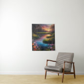 Zonsverduistering Lente Wildbloemen Stroom Zon Sky Wandkleed (In situ)