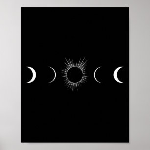 Zonsverduistering Maan Fases Totaliteit Poster