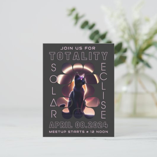 Zonsverduistering Meetup 2024 | Uitnodiging Briefk (Staand voorkant)