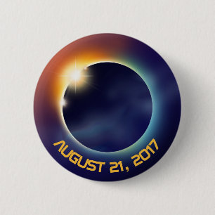 zonsverduistering sterrenkunde Ruimte Ronde Button 5,7 Cm