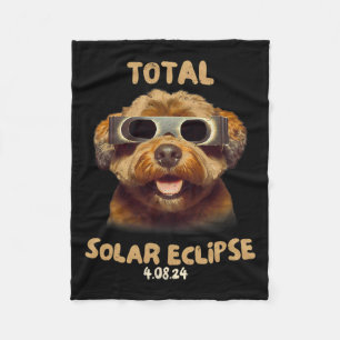 Zonsverduistering T Hond Dragen Zonsverduistering  Fleece Deken