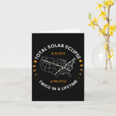 Zonsverduistering twee keer in leven 2024 Totaal z Kaart (Gele Bloem)