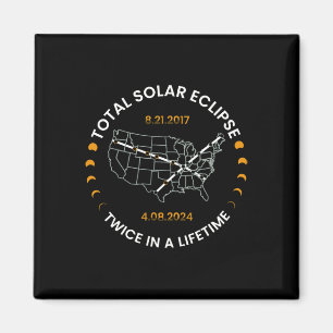 Zonsverduistering twee keer in leven 2024 Totaal z Magneet