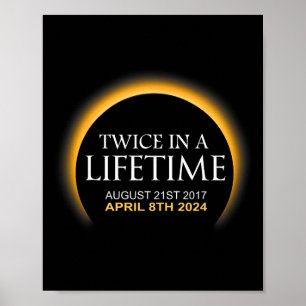 Zonsverduistering twee keer in Leven 2024 Zonsverd Poster