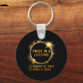 Zonsverduistering twee keer in Leven 2024 Zonsverd Sleutelhanger (Voorkant)