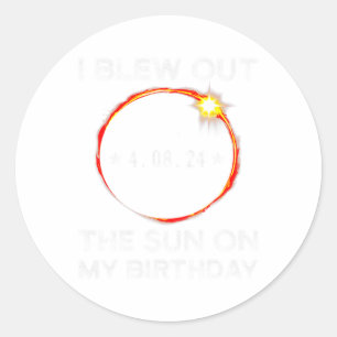 Zonsverduistering Verjaardag Ik blies de zon op mi Ronde Sticker