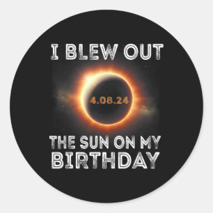 Zonsverduistering Verjaardag Ik blies de zon op mi Ronde Sticker