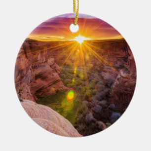 Zonuitbarsting bij Canyon de Chelly, AZ Keramisch Ornament