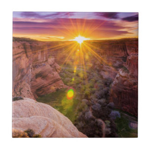 Zonuitbarsting bij Canyon de Chelly, AZ Tegeltje