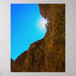 Zonuitbarsting door de Mojave Canyon-muren Poster