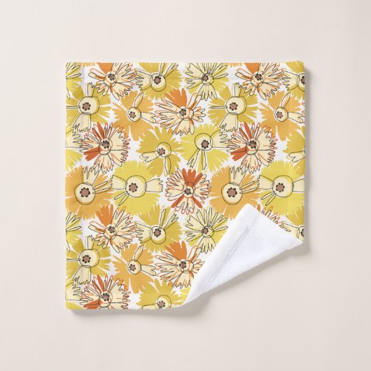 ZonuitbarstingBloesem - Stralend Bloempatroon in W Bad Handdoek (Wasdoekje)
