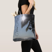 Zonverlichte Palm Tree Ocean Persoonlijke Vacay Mo Draagtas (Dichtbij)