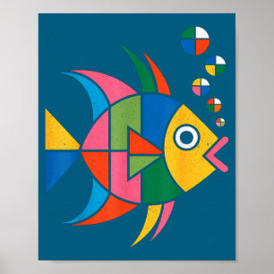 Zonvis Grafische Visliefhebber Illustratie Poster