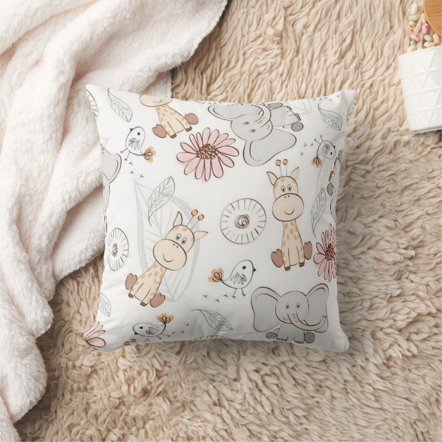 Zoo Amis Jetez Oreiller 16" x 16" (Couverture)