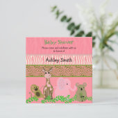 Zoo Animal Baby shower Invitation (Debout devant)