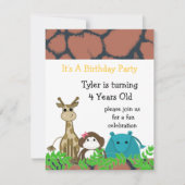 Zoo Animal Invitation Anniversaire (Devant)