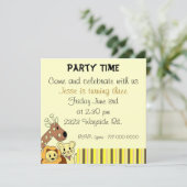 Zoo Animal Party Invitation (Debout devant)