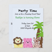 Zoo Animal Party Invitation (Devant / Derrière)