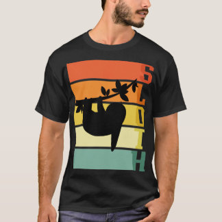 Zoo Animal Retro Hanging Sloth T-shirt