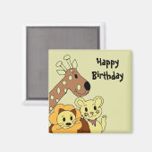 Zoo Animals Birthday Wish Magneet (Voorkant / Achterkant)