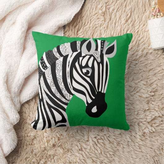 Zoo Animals Black White Tribal Zebra Sierkussen (Deken)