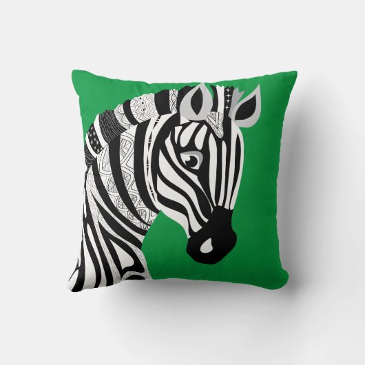 Zoo Animals Black White Tribal Zebra Sierkussen (Achterkant)