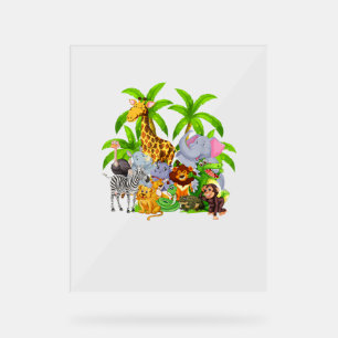 Zoo Animals Safari Wildlife Birthday Party A Day A Acryl Bord