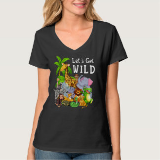 Zoo Animals Safari Wildlife Birthday Party Let's G T-shirt