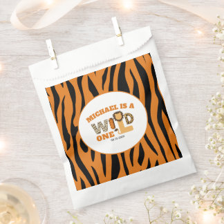 ZOO Animals Tiger Stripes WILD ONE 1st Birthday  Bedankzakje