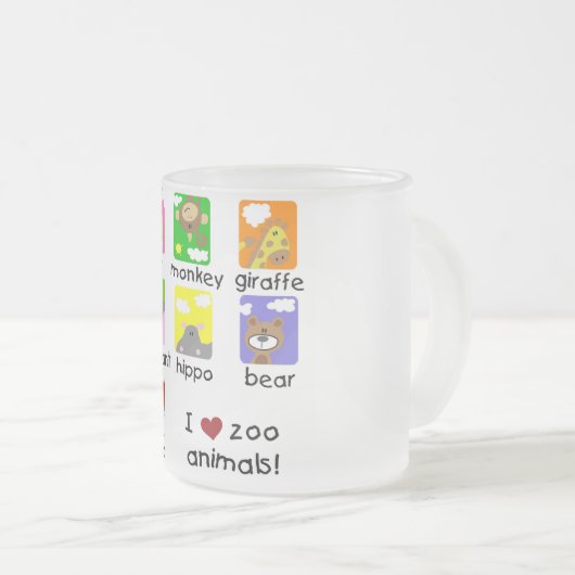 Zoo Animals Tshirts en Gifts Matglas Koffiemok (Voorkant rechts)