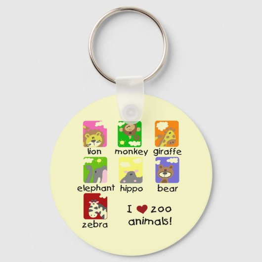Zoo Animals Tshirts en Gifts Sleutelhanger (Voorkant)