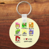 Zoo Animals Tshirts en Gifts Sleutelhanger (Voorkant)