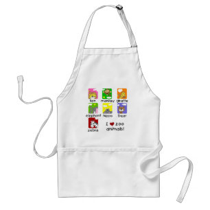 Zoo Animals Tshirts en Gifts Standaard Schort