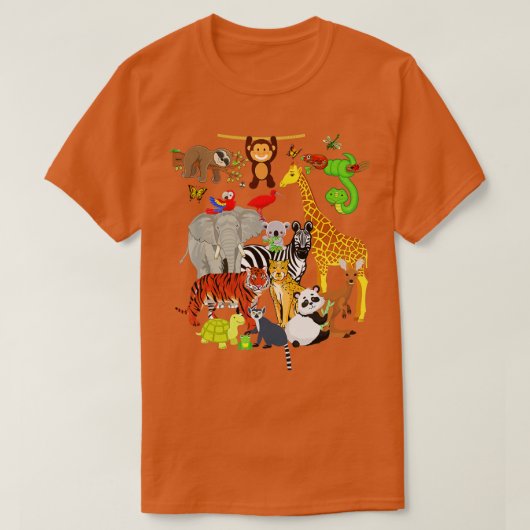 Zoo Animals Wildlife Birthday Party Zoo Day 26 Ani T-shirt (Design voorkant)