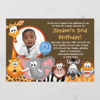 Zoo Animaux - Animaux sauvages Invitation Annivers