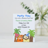 Zoo Animaux Avec Casquettes De Fête Invitation Ann (Debout devant)