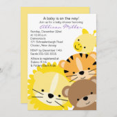 Zoo Animaux Baby shower Invitation (Devant / Derrière)