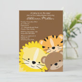 Zoo Animaux Baby shower Invitation (Debout devant)
