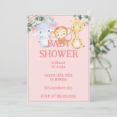 Zoo animaux baby shower invitation (Debout devant)
