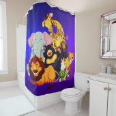 zoo animaux Douche rideau (En situation)