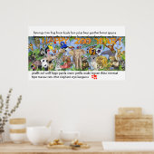 Zoo Animaux Enfants Poster d'art mural Imprimer (Cuisine)