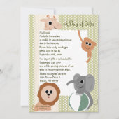 Zoo Animaux Invitation Baby shower (Devant)