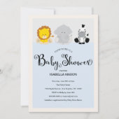 Zoo Animaux Invitation Baby shower (Devant)